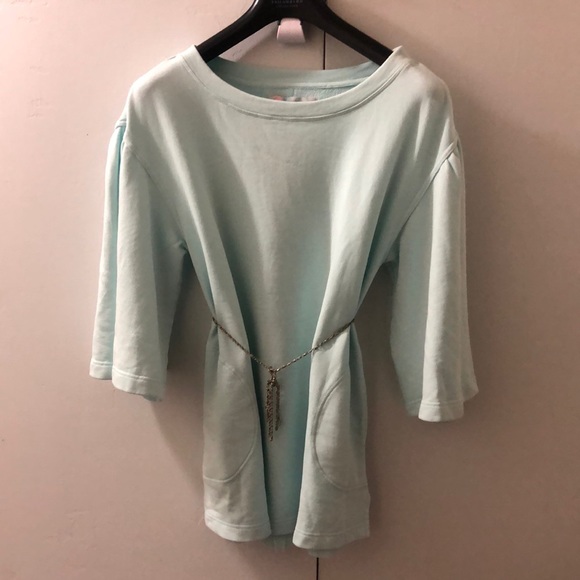 NWOT FP Beach Chloe Tee Tunic Dress in Light Blue/Mint - Picture 1 of 16